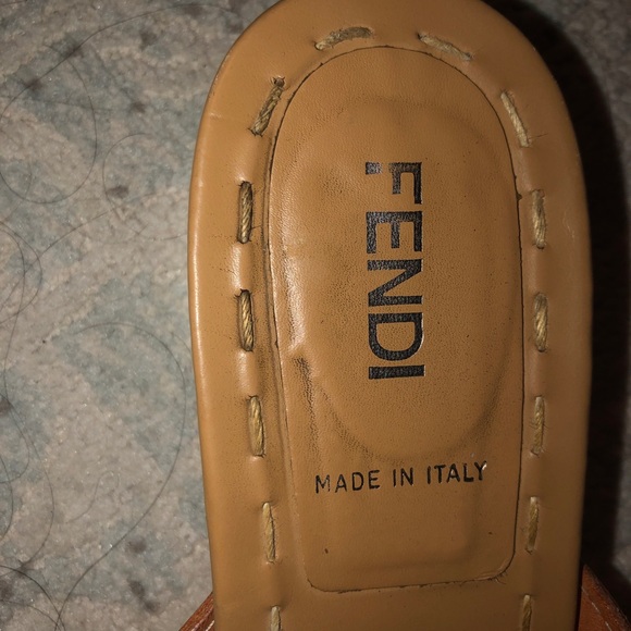 Authentic Fendi sandals in gorgeous shades of Italian leather tan..size 37.5